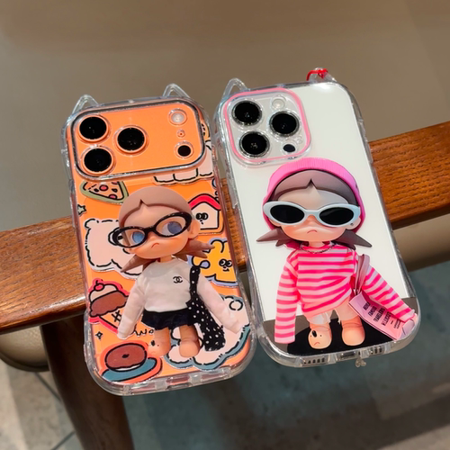 可爱猫耳朵插画手机壳防摔