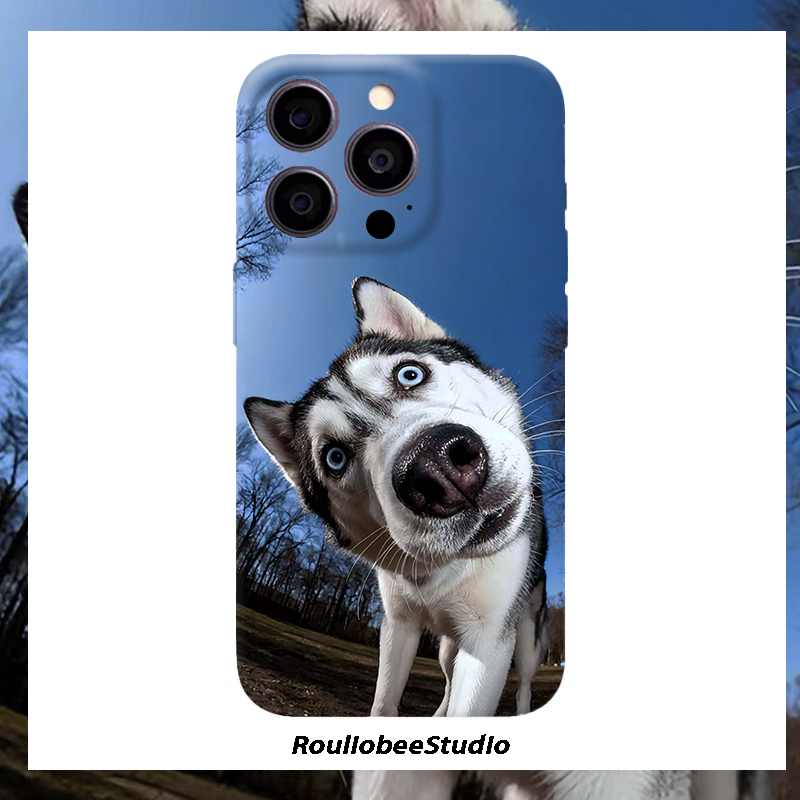 呆萌哈士奇适用iPhone16promax手机壳苹果13菲林17华为mate70pro创意vivo小米15全包oppo红米k80硬壳12荣耀90