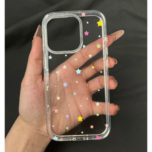多巴胺星星适用苹果16手机壳iPhone15promax新款 13华为mate70红米k80彩色p70小米14软壳vivoo荣耀oppo防摔