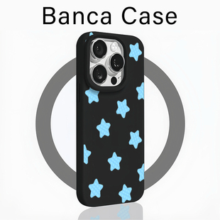 韩系蓝星星适用苹果17promax手机壳iphone16pro新款14pro可爱13甜酷创意12保护套15promax防摔16plus糯米壳17