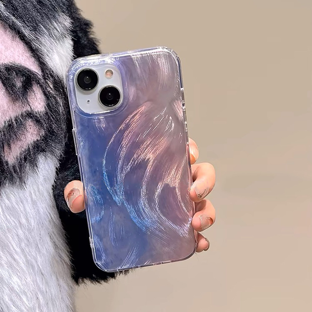 高级感渐变羽纱适用苹果15promax手机壳iphone14pro新款11韩系女13promax简约11小众防摔12pro创意双层15全包