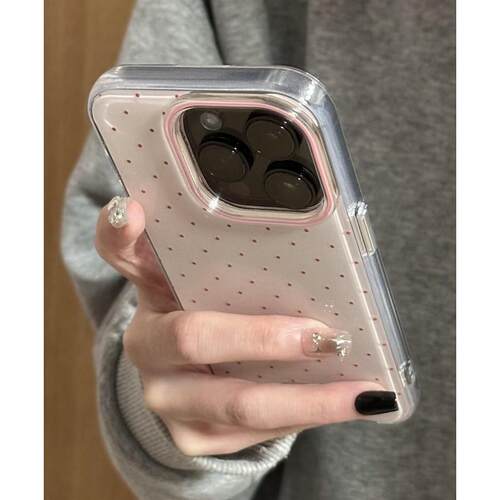 小清新粉色波点奶油手机壳防摔