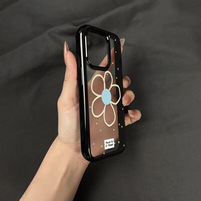 亚克力透明线条花朵手机壳防摔