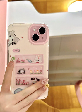 相框猫咪适用苹果16手机壳iPhone15promax新款华为mate60红米note13卡通p70小米14软壳vivoo荣耀oppo防摔k70
