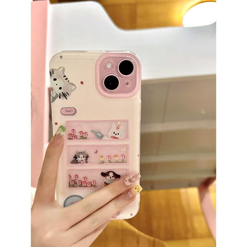 可爱全包插画相框猫咪手机壳防摔