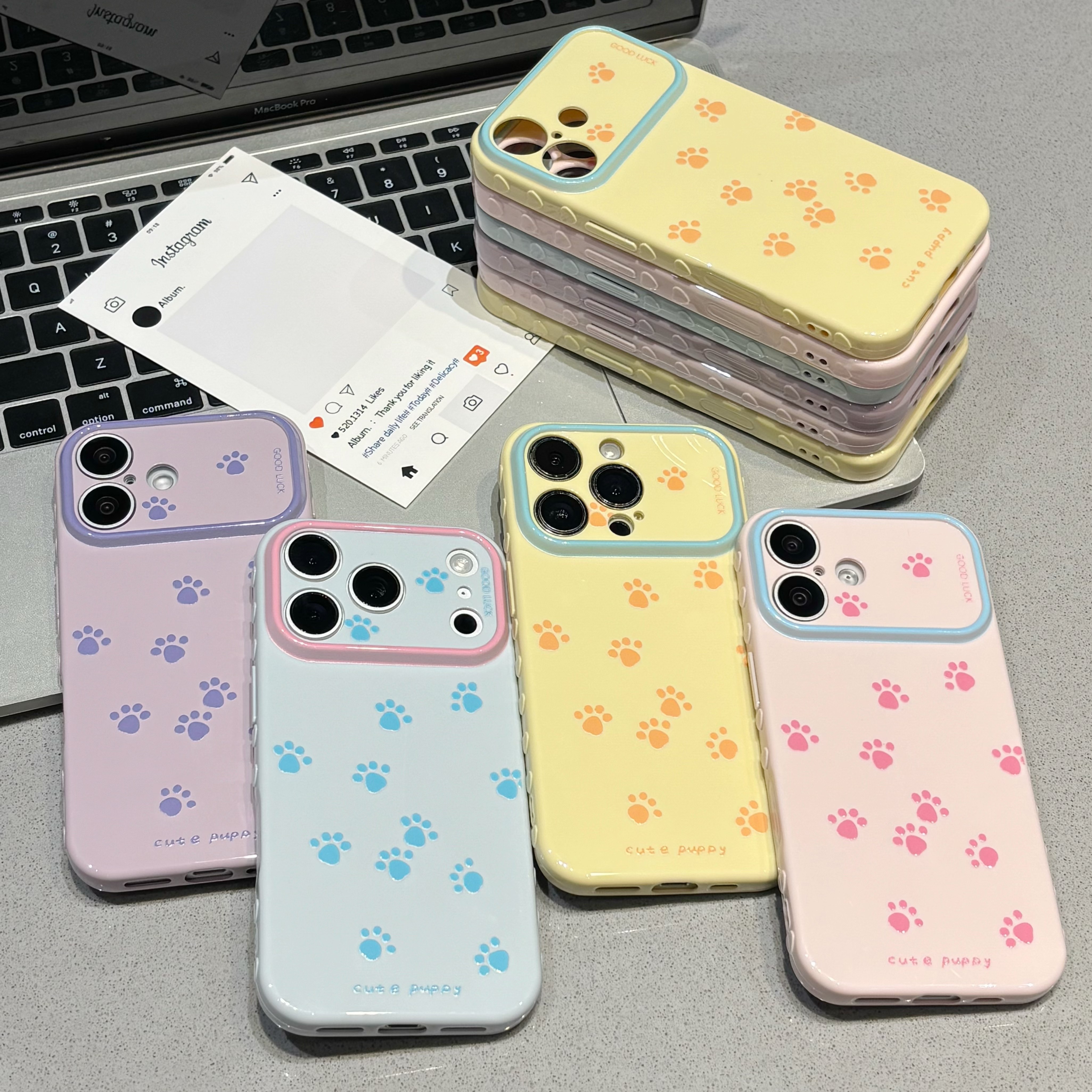 日韩可爱爪印适用iPhone15promax手机壳苹果17华为p80爱心视窗nova15小米14创意oppo红米k80荣耀vivox200爆款
