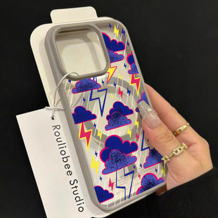 电闪雷鸣适用苹果16promax手机壳iphone14pro新款13潮酷12个性11保护套15promax全包肤感磁吸plus防摔亚克力