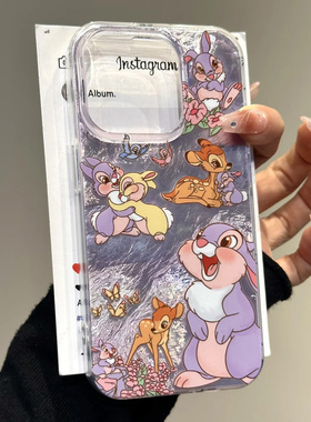 紫桑普兔适用苹果15promax手机壳iphone16pro可爱12华为mate60新款pura70/vivo小米14红米note13荣耀oppok70