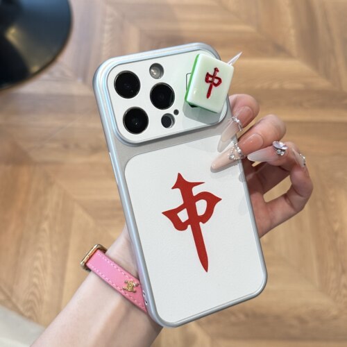 爆款红中麻将可旋转适用iPhone16ProMax苹果17手机壳nova15华为p90小米17pro荣耀500OPPOfindx9红米VIVO男女