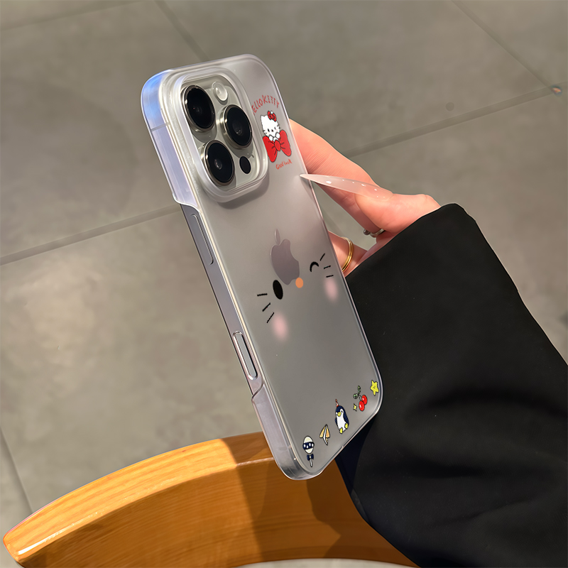 可爱眨眼kt猫适用iPhone16promax手机壳13苹果15pro卡通14女12华为p70新款vivos20小米15红米k80荣耀oppo磨砂
