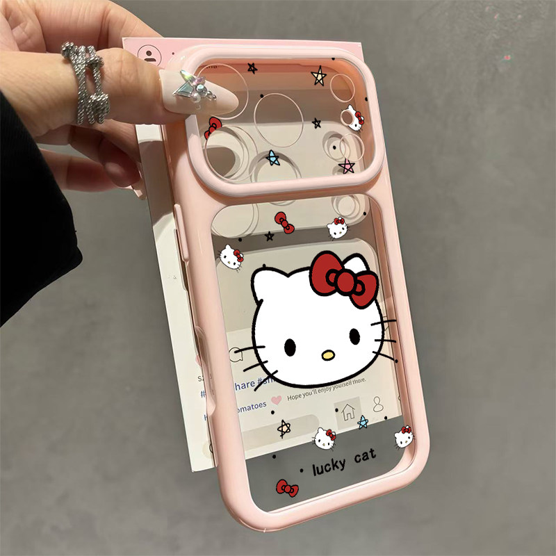 大脸猫咪适用iPhone17ProMax手机壳苹果16promax新款13卡通12少女14保护套15ProMax全包防摔15plus多巴胺色系