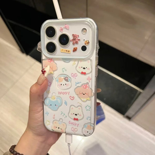 镂空小动物适用iphone17promax手机壳15苹果16透明13华为mate70卡通vivox200小米14防摔12oppo红米k80荣耀300