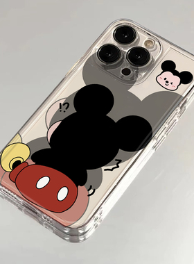 背影米奇适用苹果15promax手机壳iphone12/11卡通mate60透明红米note13防摔小米14华为pura70荣耀软壳vivoppo