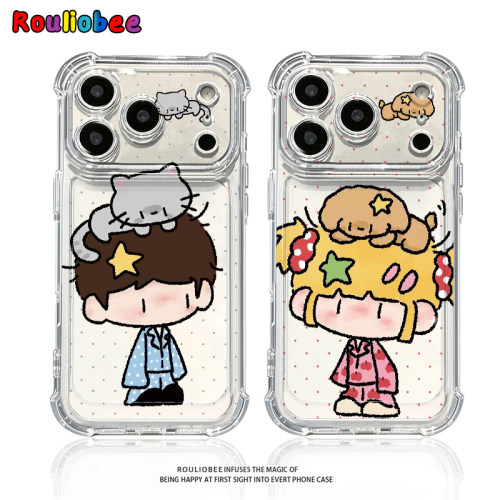 波点小猫男女适用iPhone17promax手机壳15苹果16pro华为mate80小米17荣耀500抽象VIVOx300防摔OPPO红米note14