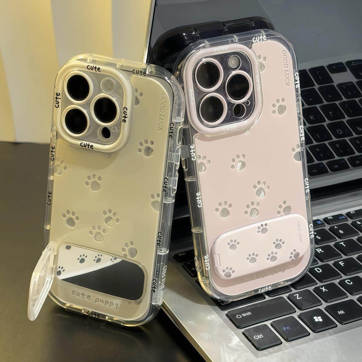 小爪子镜面支架适用iPhone16pro手机壳13苹果15promax可爱12/11华为mate60新款p70vivo小米14红米k70荣耀oppo