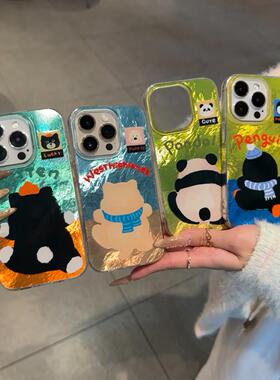 趣味卡通背影适用苹果15promax手机壳iphone16pro可爱12华为mate60新款vivos19小米14红米note13荣耀oppok70
