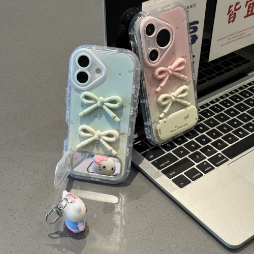 晕染蝴蝶结适用苹果15promax手机壳iphone16pro时尚12/11华为mate60新款p70高级感vivo小米14红米荣耀oppok70