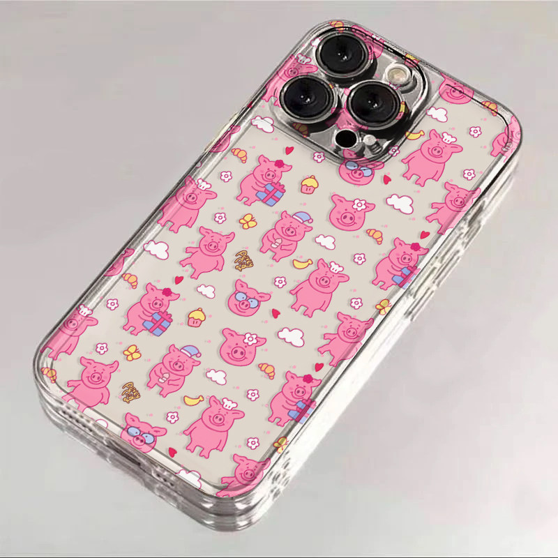 玛莎粉猪适用IPhone17promax手机壳15苹果16透明14华为p80童趣vivos30小米17防摔oppo13软壳12红米k90荣耀500
