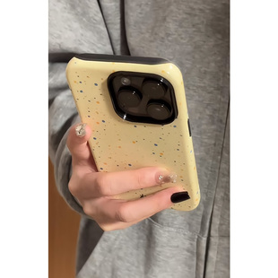 ins磨砂菲林泼墨适用苹果16pro手机壳iphone15promax简约13华为mate60新款 vivo小米14红米k70荣耀oppo p70个性