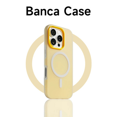 橙色肤感磁吸适用苹果16promax手机壳iphone14pro新款13男生12简约11高级感保护套15promax防摔p70小米14软壳