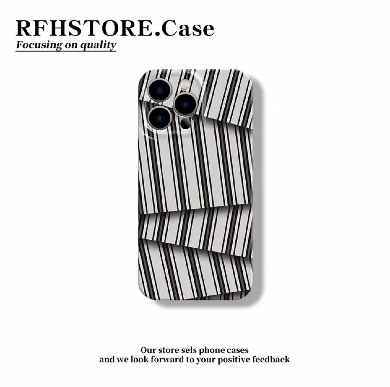 个性不规则条纹菲林手机壳全包