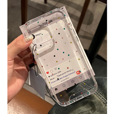 小清新全包超薄手机壳小波点硅胶