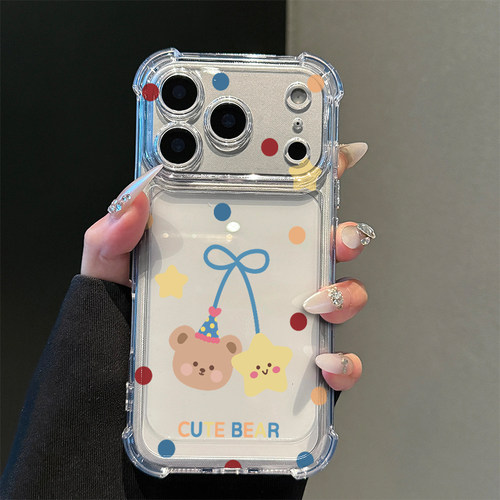 星星蝴蝶结小熊适用iPhone17promax手机壳苹果16pro华为mate80小米17荣耀500创意VIVOx300防摔OPPO红米note14