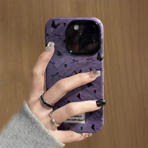 高级感晕染蝴蝶菲林磨砂手机壳