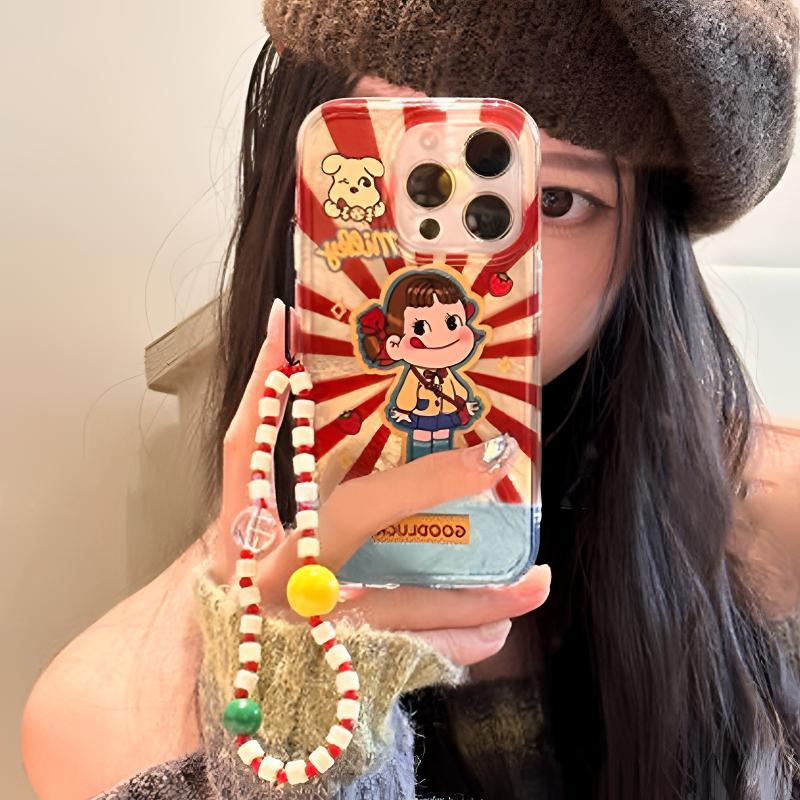 不二家女孩适用苹果15promax手机壳iphone16pro手链12华为mate60新款pura70vivos19小米14红米note13荣耀oppo