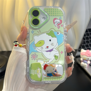 趣味小怪猫适用苹果15promax手机壳iphone16pro支架12/11华为mate60新款p70卡通vivo小米14红米荣耀oppok70套