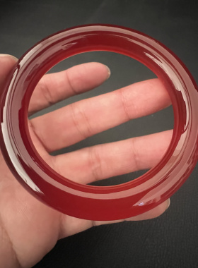 天然玛瑙手镯红玉髓手镯圆条手镯加肥加大号手镯玉镯送妈妈59-11