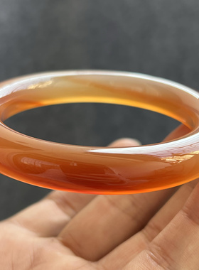 天然原矿玛瑙手镯冰透胶润上手显白百搭女款镯61-12