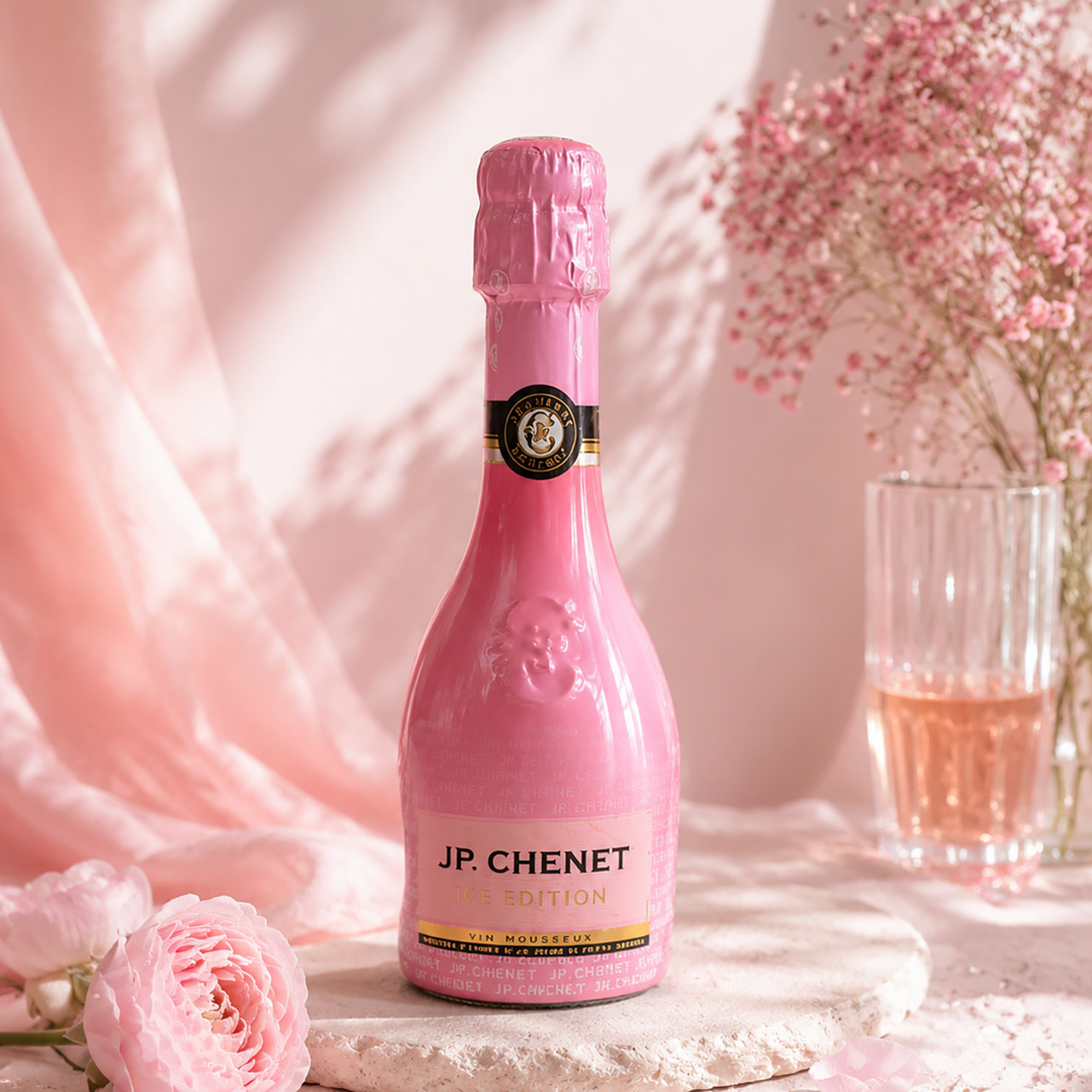 J.P.CHENET起泡酒 法国进口香奈半干桃红气泡白葡萄酒小瓶酒200ML