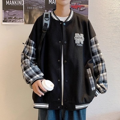 NASA AQAE联名美式棒球服情侣2025新款潮牌复古开衫男女夹克外套