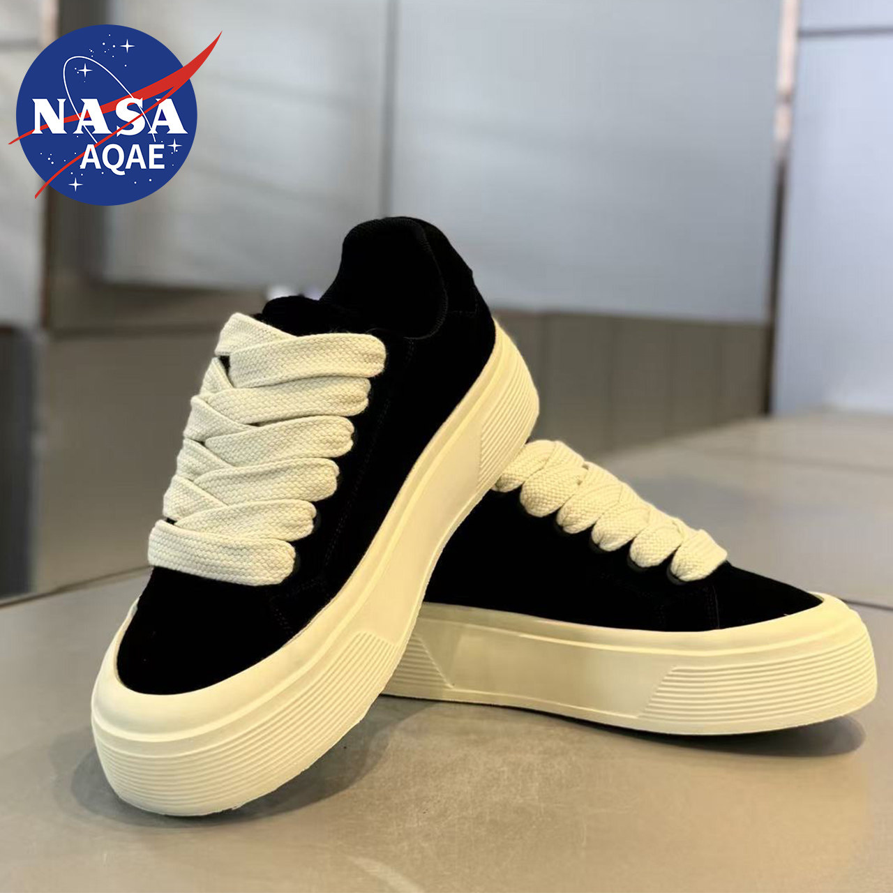 NASA AQAE联名春季爆款百搭运动靴厚底老爹保暖户外工装学生板鞋
