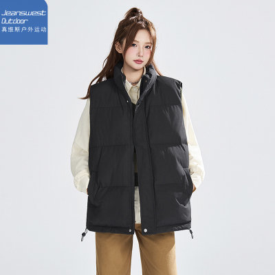 真维斯户外运动美式男女大码网红坎肩背心百搭加厚外套宽松棉马甲