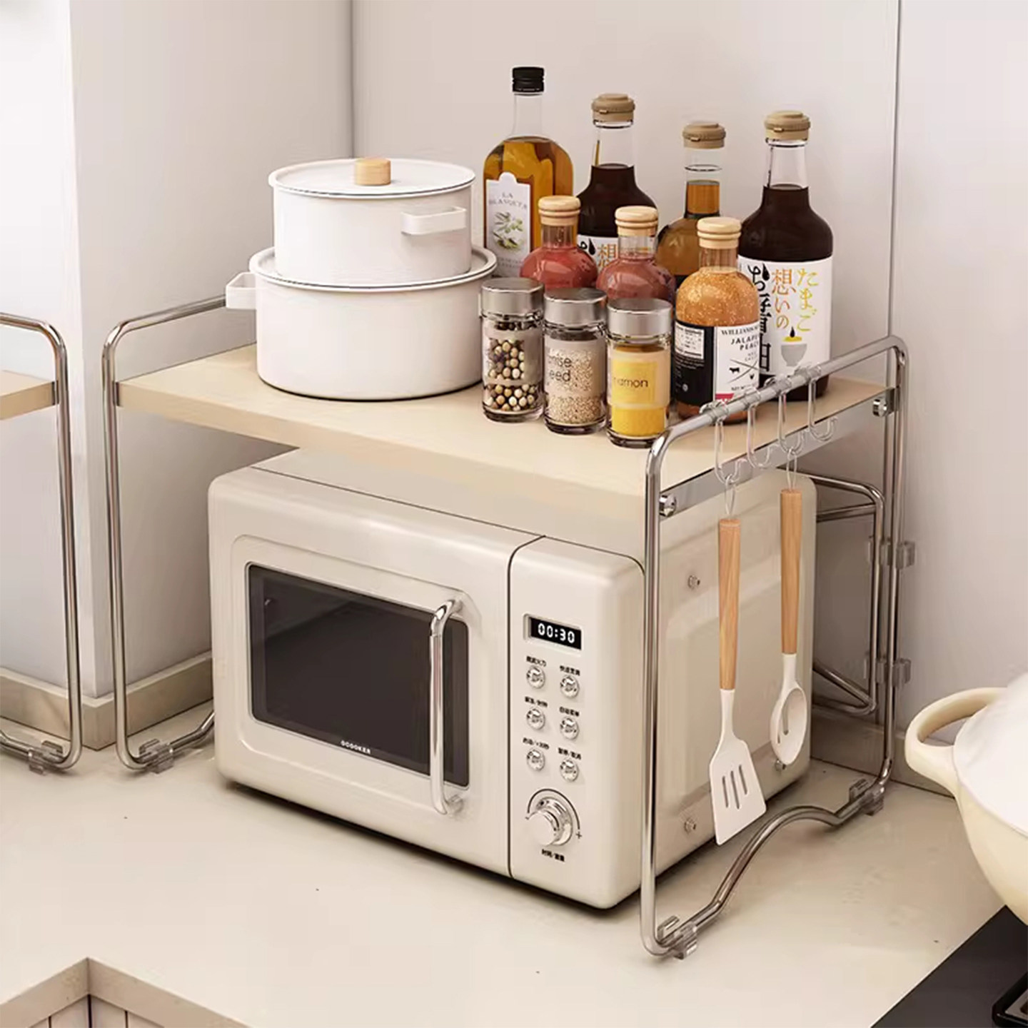 厨房微波炉架置物架多功能便携架子烤箱收纳架家用台面电饭锅支架,厨房/烹饪用具,微波炉置物架,淘宝优惠券,粉丝福利购,淘宝优惠卷