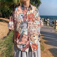 Tide, японская летняя пляжная рубашка, короткий рукав, свободный крой