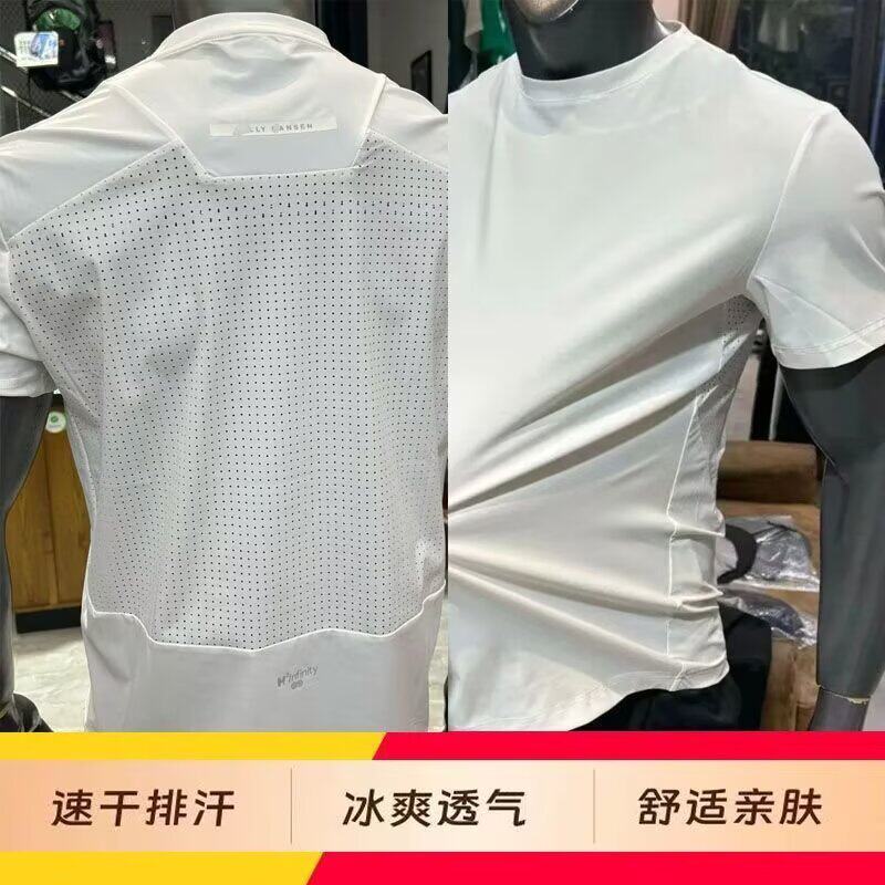 夏季新款速干运动T恤男宽松透气短袖穿搭网孔健身上衣加肥加大码