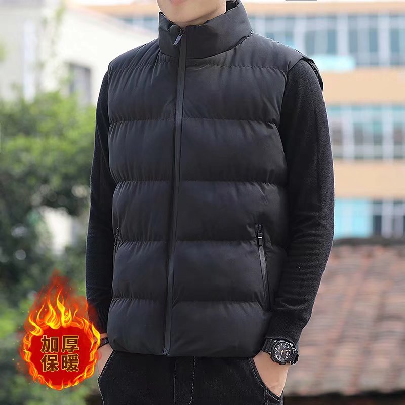 羽绒棉服男士纯色马甲冬季外套潮流宽松百搭厚款保暖情侣外穿背心
