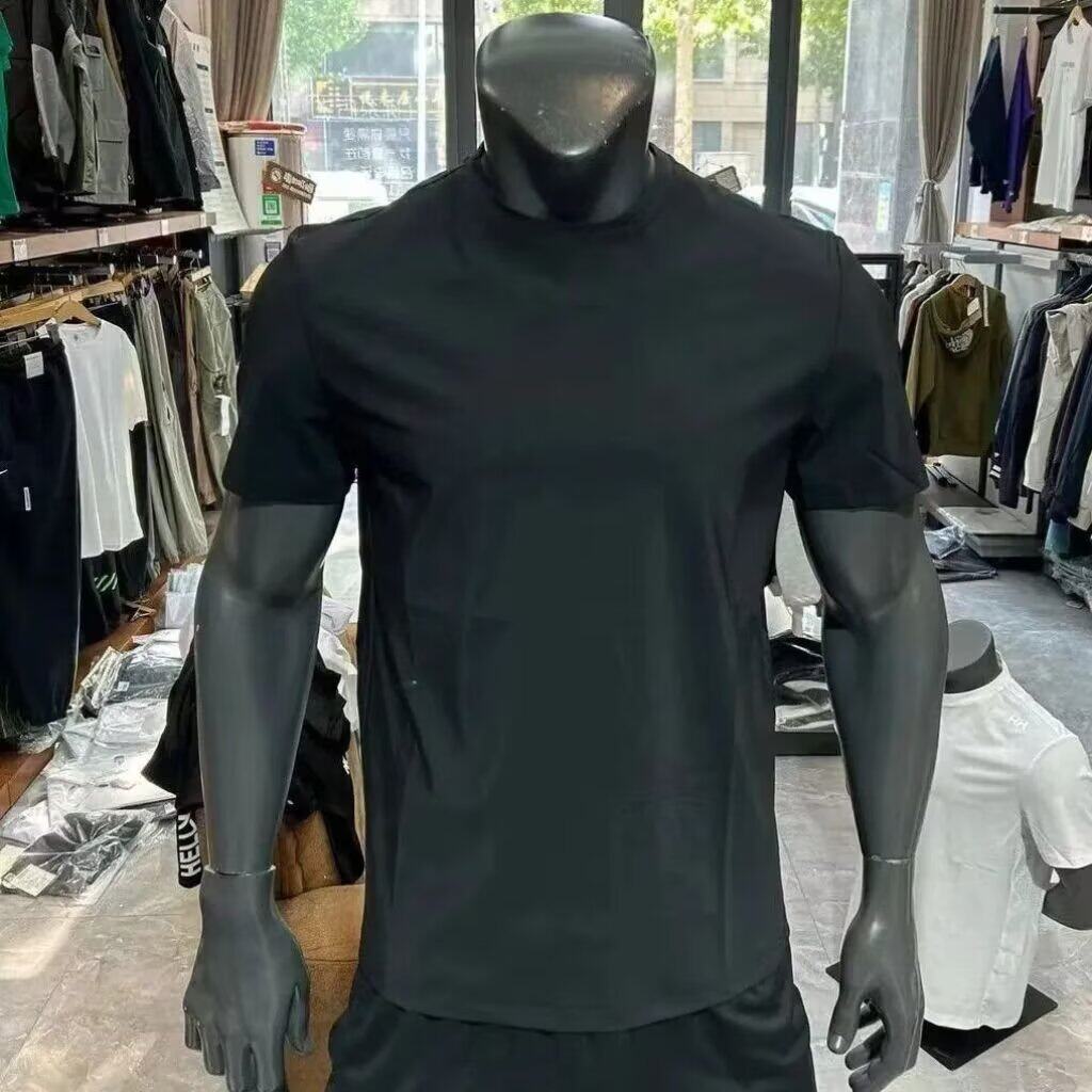 便宜短袖t恤男士夏季新款耐脏大码速干衣服圆领半袖网眼运动T恤衫