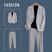 西装 上班面试西装 套装 商务休闲上衣外套职业正装 两件套潮 男士 秋季