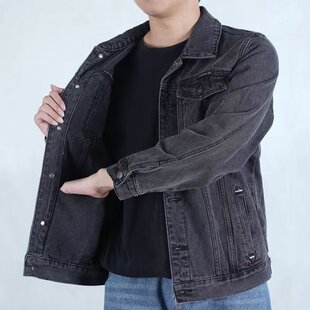 2027冬季加绒大码牛仔工作服男加厚保暖耐磨外套工地汽修工装夹克