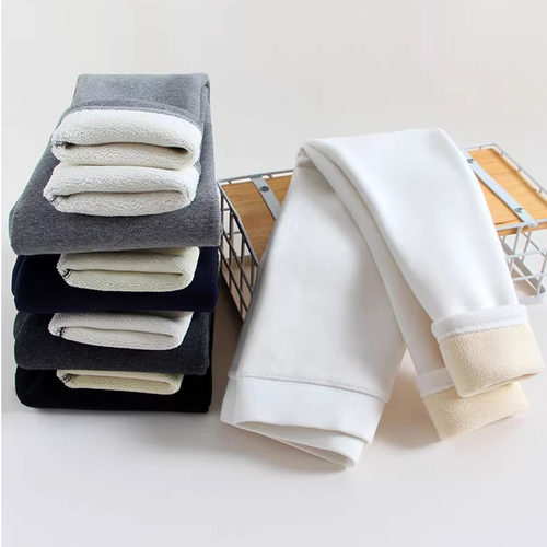 儿童白色加绒打底裤外穿男童冬季紧身长裤男女童无骨修身保暖裤子