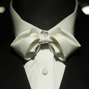 罗楠原创鲜花盛开系列象牙白领结男新郎结婚婚礼手作蝴蝶结伴手礼