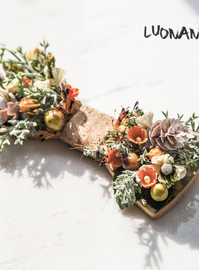 罗楠手工原创森系橙色木质男士领结结婚婚礼文艺青年韩版蝴蝶结潮