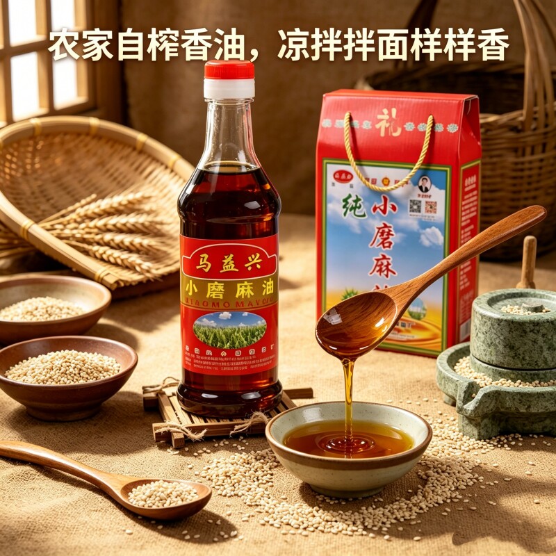 马益兴小磨芝麻香油安徽滁州特产礼盒装伴手礼年货过年送礼定远