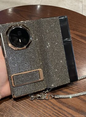 适用XTs三手机壳新款XT非凡大师保护套旋转支架xt高级感真皮翻盖智能视窗全包边框闪钻手链防摔