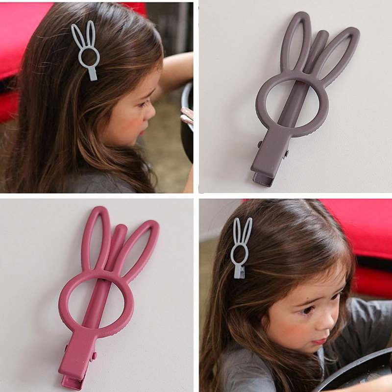 韩国进口宝宝女童发饰 儿童头饰品磨砂小兔子碎发夹刘海夹子边夹