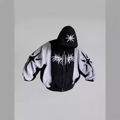 美式嘻哈运动连帽衫Y2K卫衣